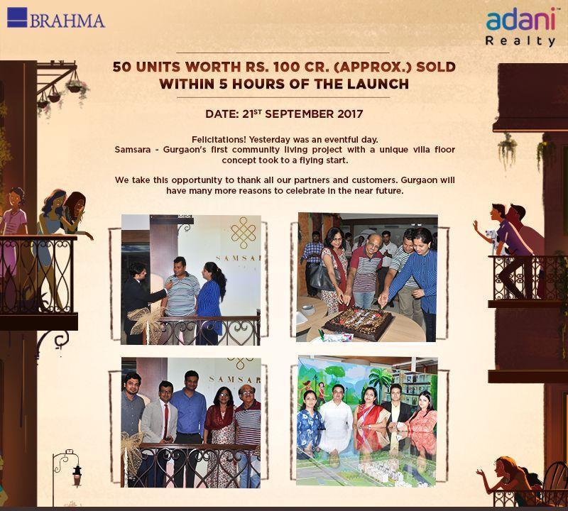 A flying start for Adani Samsara Floors - Sold 50 Units in 5 Hours